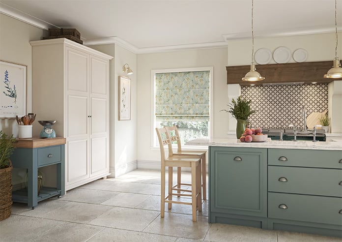 Wisteria Silk, Subtle Blue - Motorised Roman Blind - Image 6